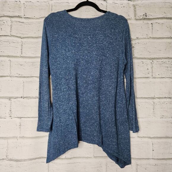 Jess and Jane Ferndale Knit Leaf Blue Long Sleeve Sweater Tunic Womens Small - Picture 8 of 16